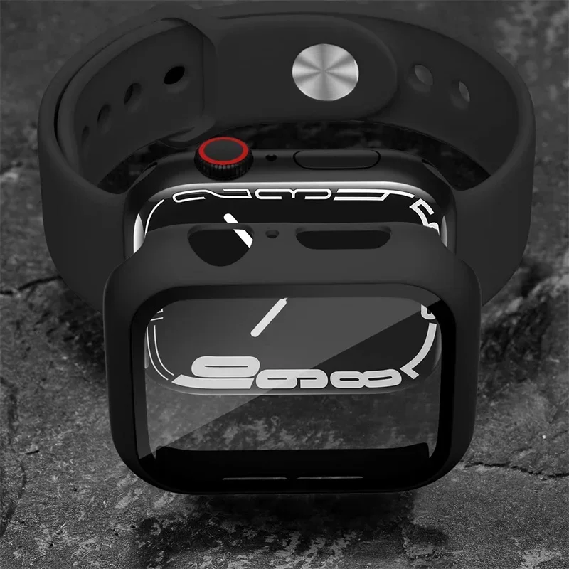 Premium Silicone Watchband Set with Glass Protector & Strap