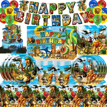 Tralalero Tralala Tungtung Sahur Brainrot Birthday Party Decoration Disposable Tableware Cup Plate Napkin Banner Party Supplies