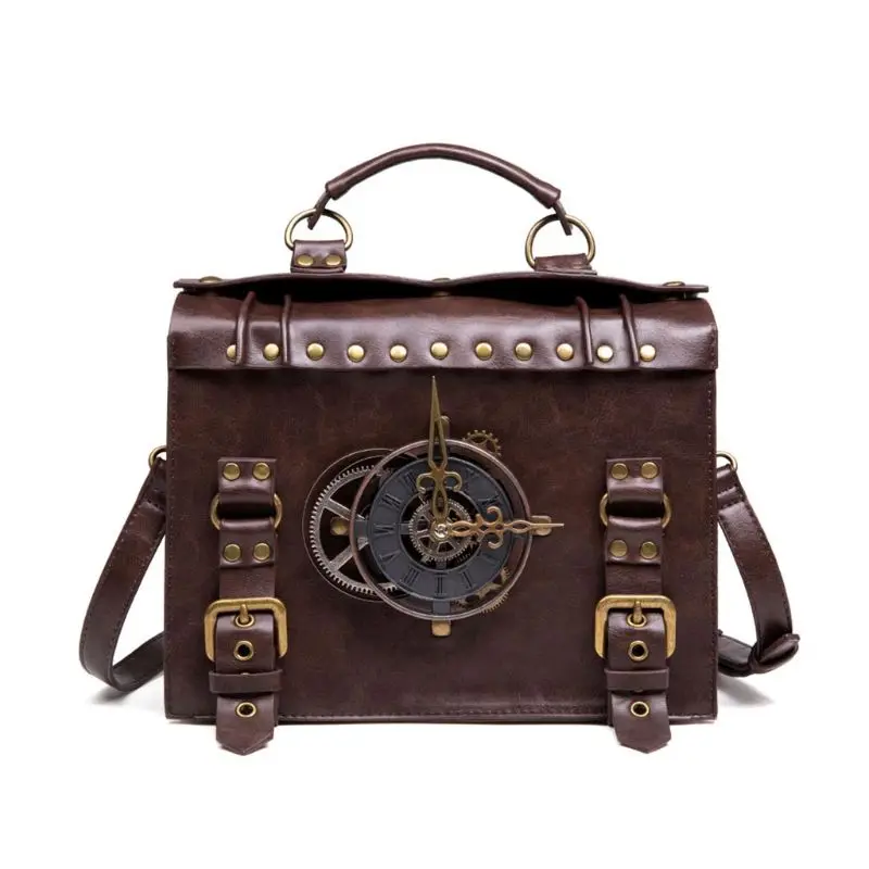 

Steampunk Gear Crossbody Bags Retro Bags Gothic Shoulder Handbags Satchel Phone for Women Ladies E74B