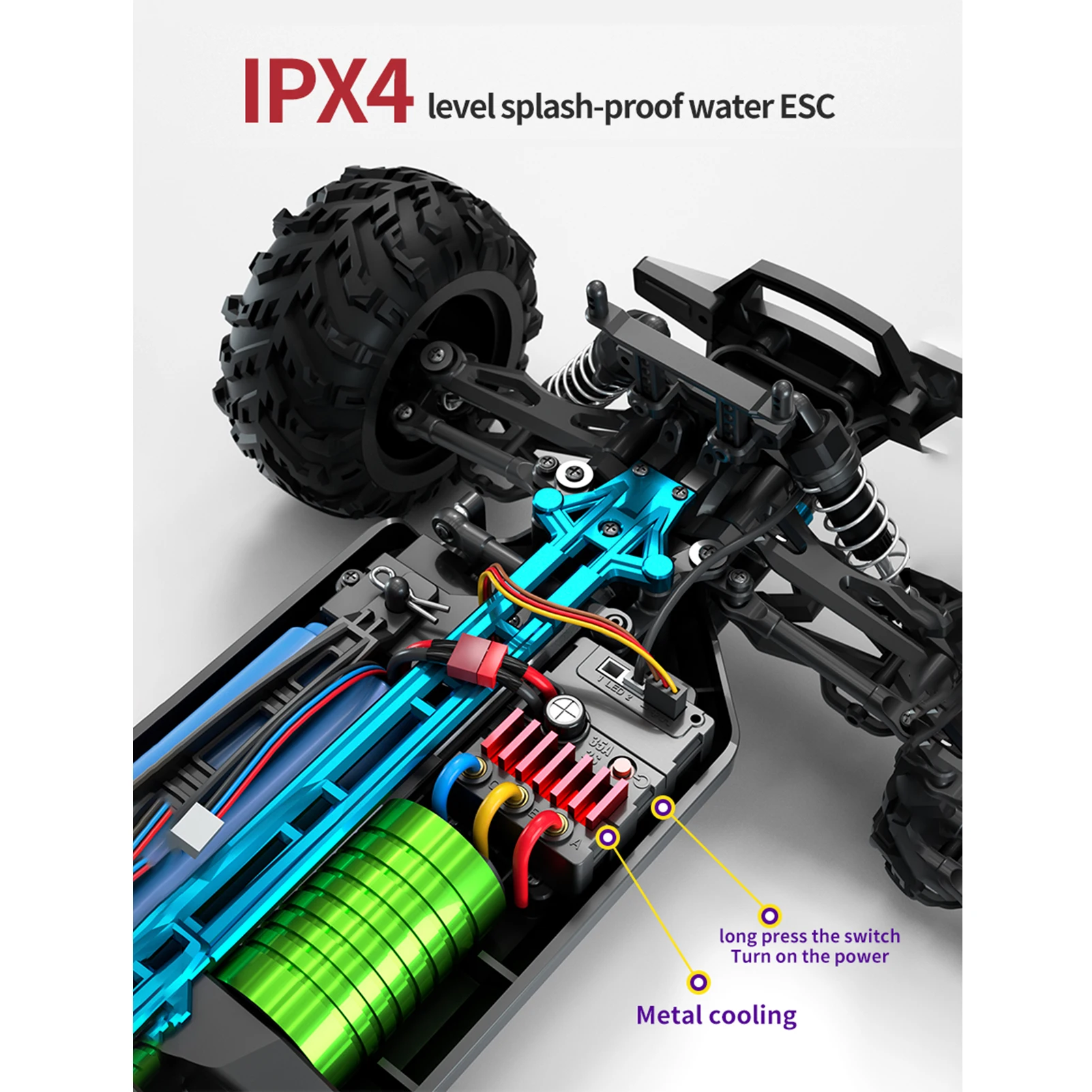 SCY-16101 PRO RC카, 오프로드 RC 트럭, 브러시리스 모터, 고속 차량, 레이싱 카, 어린이 선물, 2.4Ghz, 4WD 1/16, 70 km/h