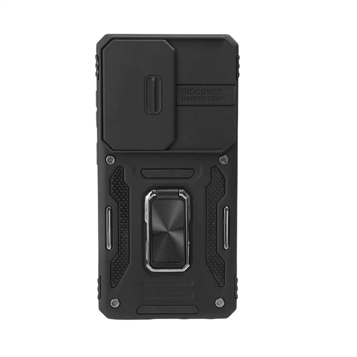 Military Armor Slide Lens Phone Case with Ring Stand and Magnetic Holder - Anti-Drop Protection Cover