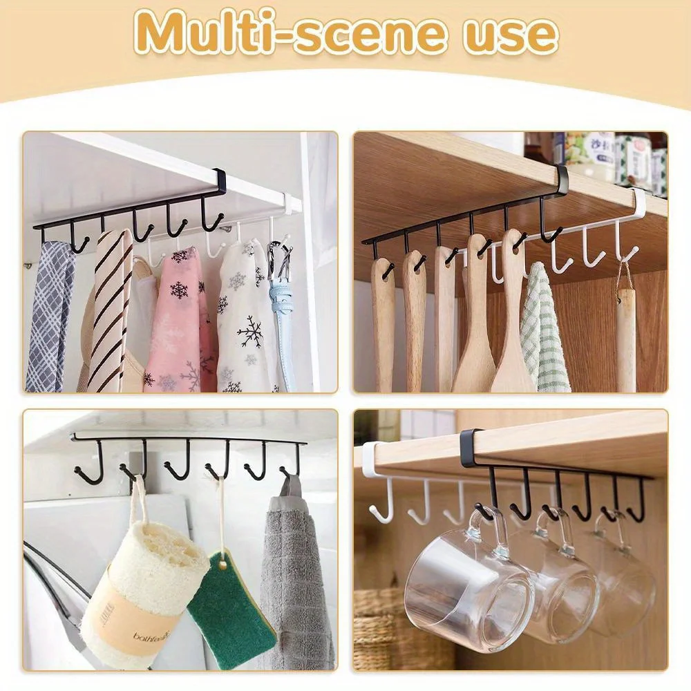 1pc Kitchen Shelf Storage Clothes Hanging Organizer Cup Holder Glass Mug Holder 6 Hooks Storage Rack 3 1pc Kitchen Shelf Storage Clothes Hanging Organizer Cup Holder Glass Mug Holder 6 Hooks Storage Rack 3