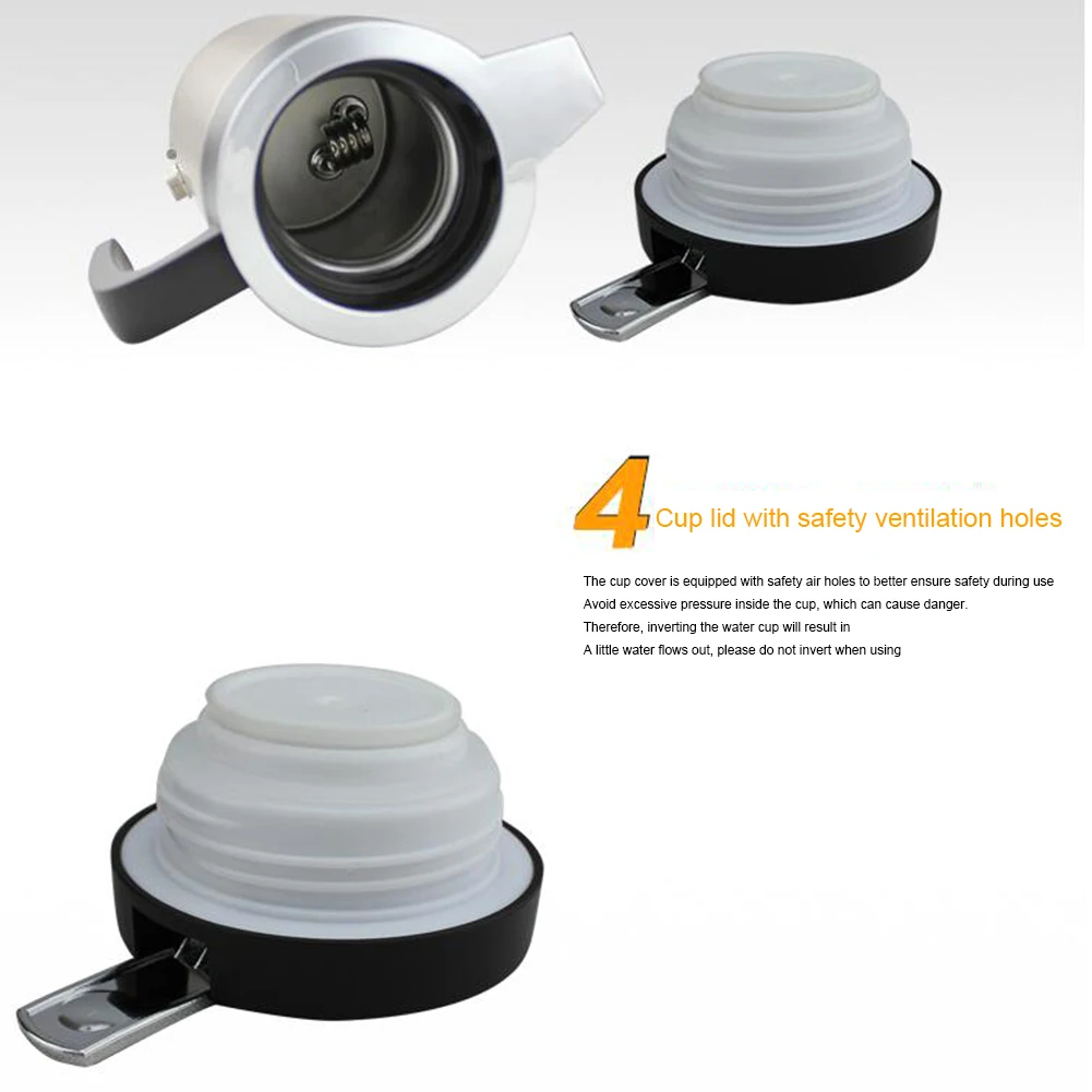 1200ML 차량용 온수 주전자, 자동차 트럭용 물 가열기, 대용량 12/24V 여행용 전기 주전자, 자동 차단 기능, 스테인리스 스틸 주전자