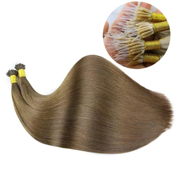 Extensioni di Capelli Umani Pre-Bonded con Punte Elastiche Nanotips, Capelli Remy Vergini con Cuticole Allineate