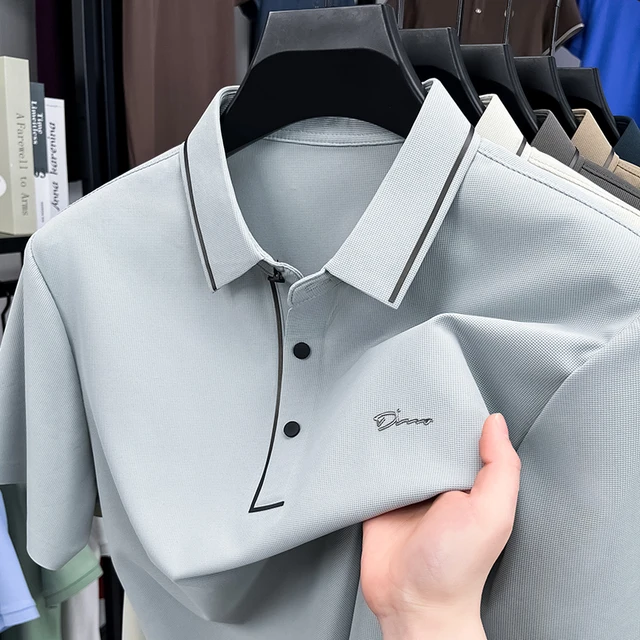 T-shirt à manches courtes pour hommes marque de luxe légère polo populaire haut confortable et soyeux respirant et décontracté 2025 été 1