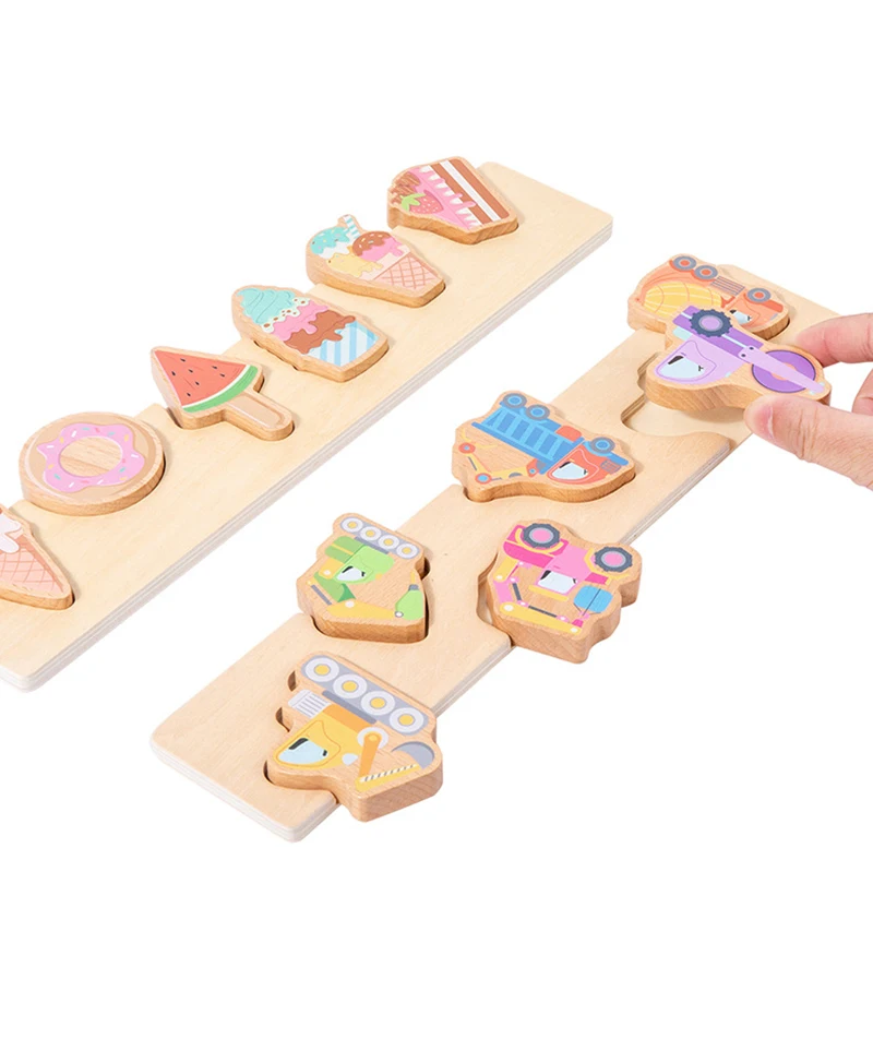 

Montessori Baby 3D Wooden Puzzles Educational Cartoon Animals Early Learning Cognition Jigsaw Puzzle Game