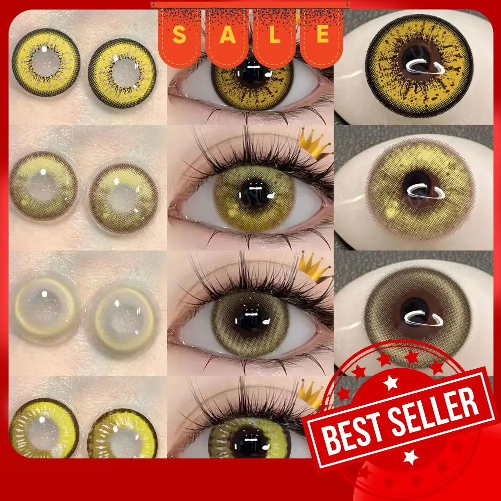 Vibrant Yellow Soft Contact Lenses for Cosplay & Makeup with Free Case