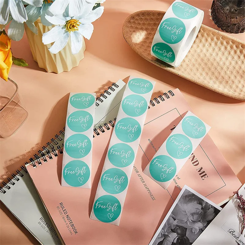 100-500pcs 무료 선물 편지 라벨 스티커 고정 용품 핑크 중소 기업 패키지 카드에 대한 스티커 감사합니다 1 인치