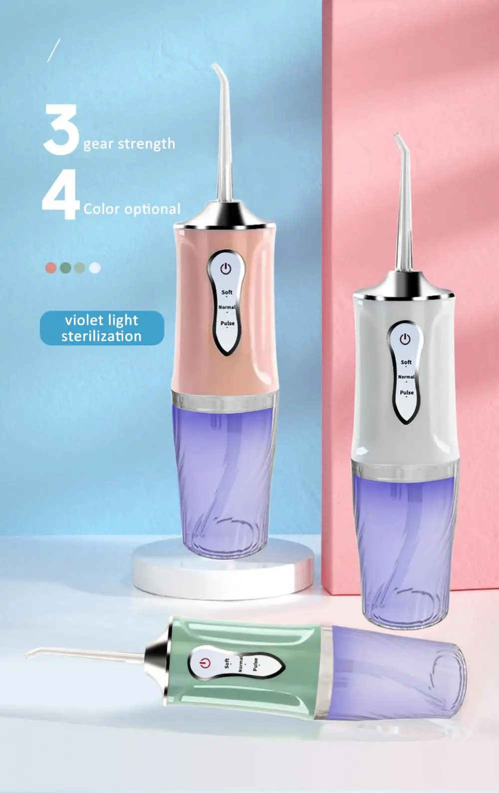 Generic 3 Mode Oral Irrigator Rechargeable Dental Floss Portable Dental