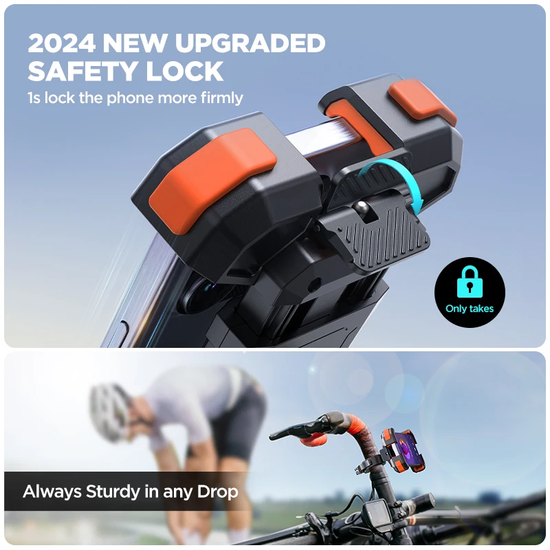 Joyroom Motorcycle Bike Phone Mount Adjustable Cell Holder Bicycle Scooter Handlebar Cradle Clip for iPhone Upgrade Phone Holder - Image 4