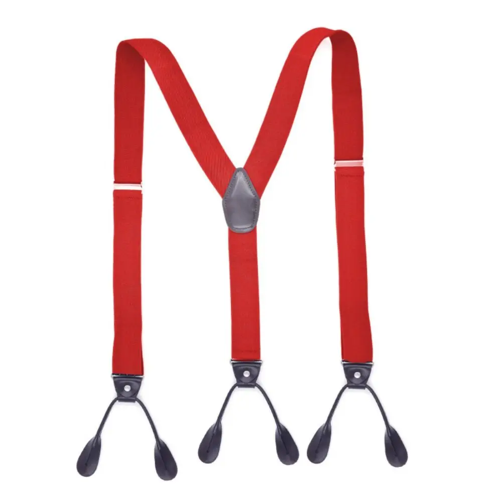Männer Frauen Erwachsene Vintage Hosenträger Leder Getrimmt Knopf Ende Y Zurück Einstellbare Elastische Hosenträger Riemen Gürtel – Detail 8