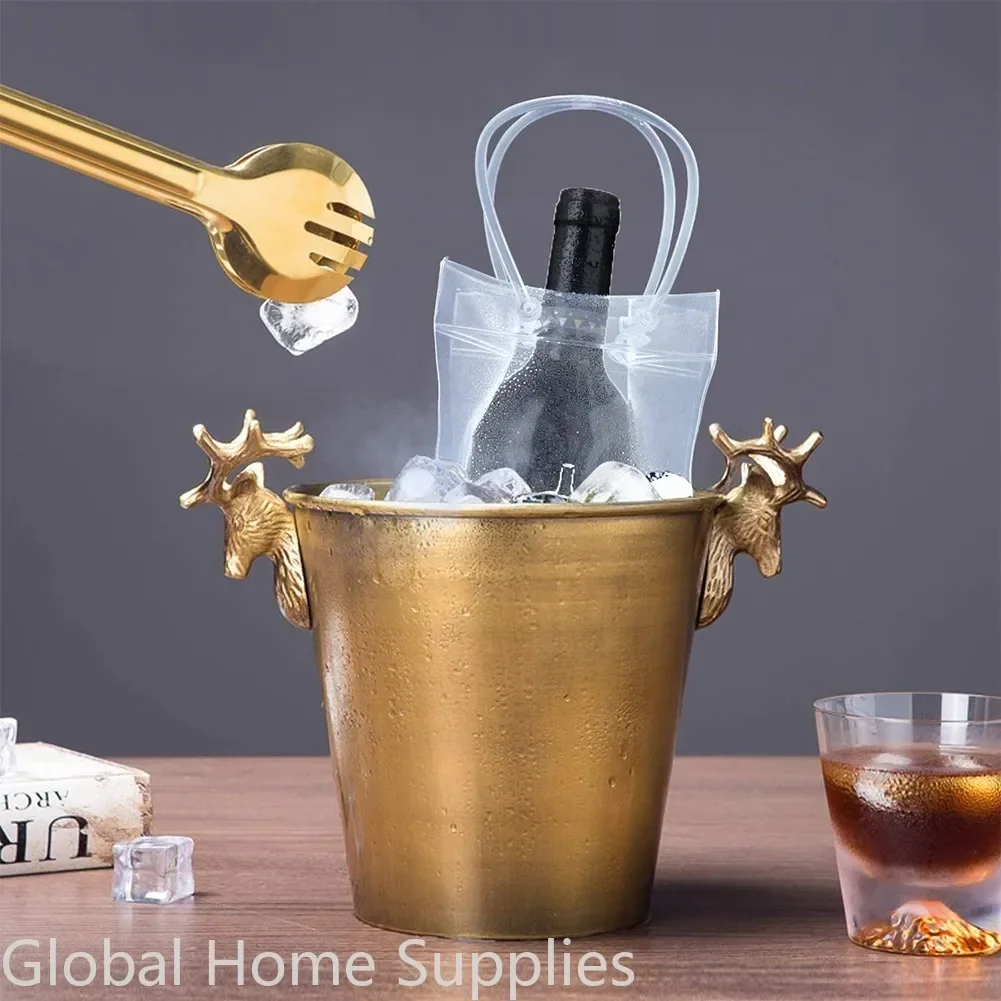 Borsa Termica Per Vino In PVC Trasparente, A Prova Di Perdite, Con Manici, 11x11x25 Cm, Portatile Per Champagne E Birra