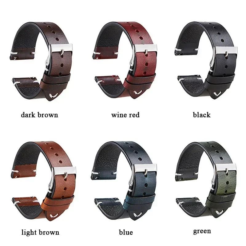 Premium Vintage Leather Waterproof Quick Release Watch Band - Men's Wristband Accessory