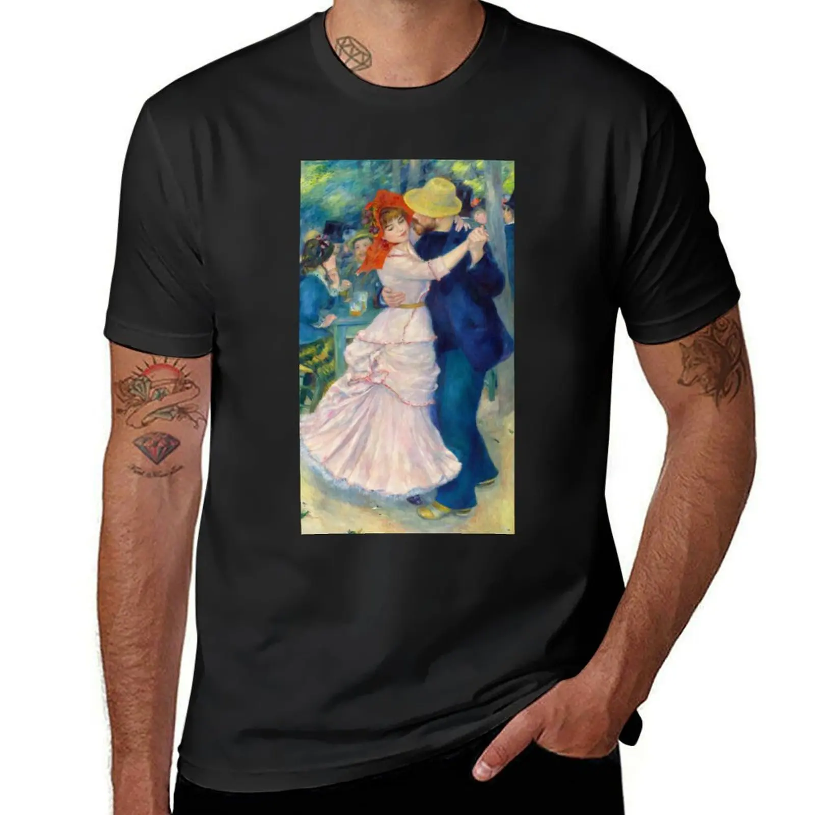 Dance at Bougival - Pierre Auguste Renoir T-Shirt graphics plus size tops men clothings