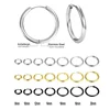 10pcs/set Small Hoop Earrings Stainless Steel Circle Round Huggie Hoop Earrings for Women Men Ear Ring Ear Bone Buckle 5