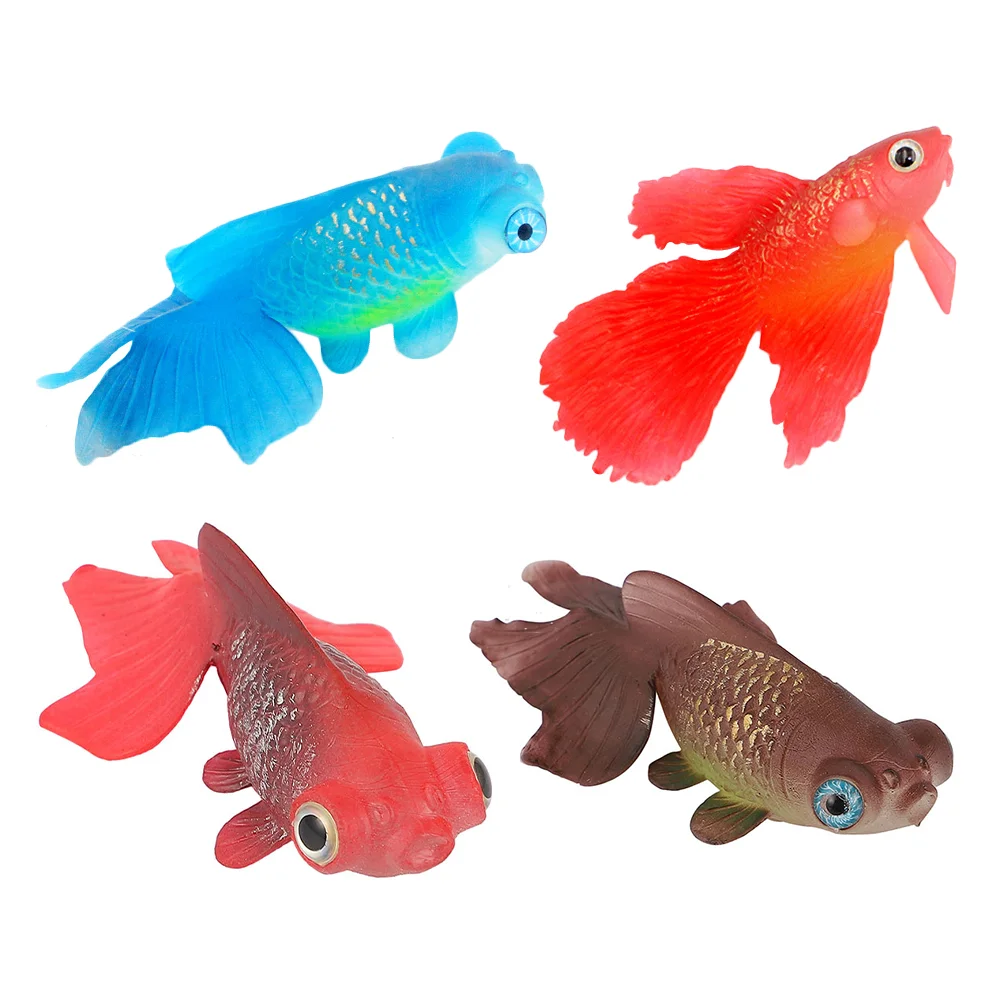 

4 Pcs Fish Tank Landscaping Simulation Luminous Goldfish Artificial Fishes Aquarium Decor Decors Ornament Fake