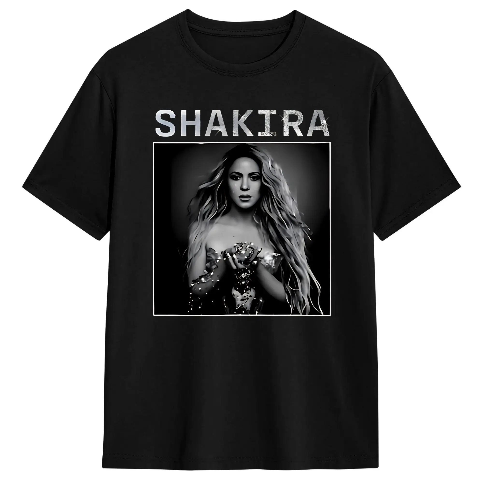 Herren T-Shirt Shakira „Las Mujeres Ya No Llordan“ T-Shirts Mode Sommer T-Shirt Y2K Basic Baumwollkleidung Übergröße