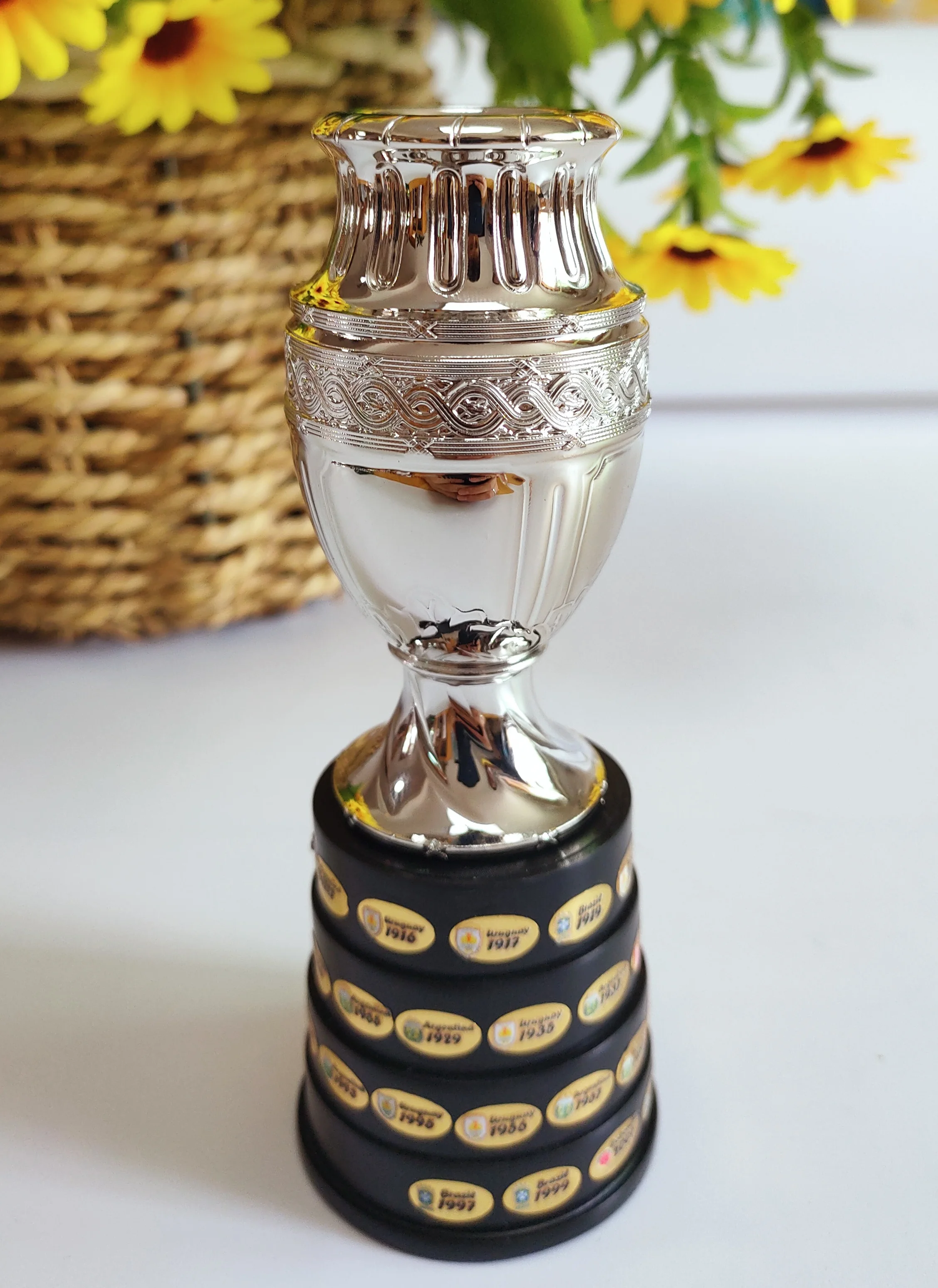 라 리가 슈퍼 컵 트로피 10 cm 높이 Supercopa de espaa a 트로피 컵 Copa de Campeones 트로피 컵 축구 기념품