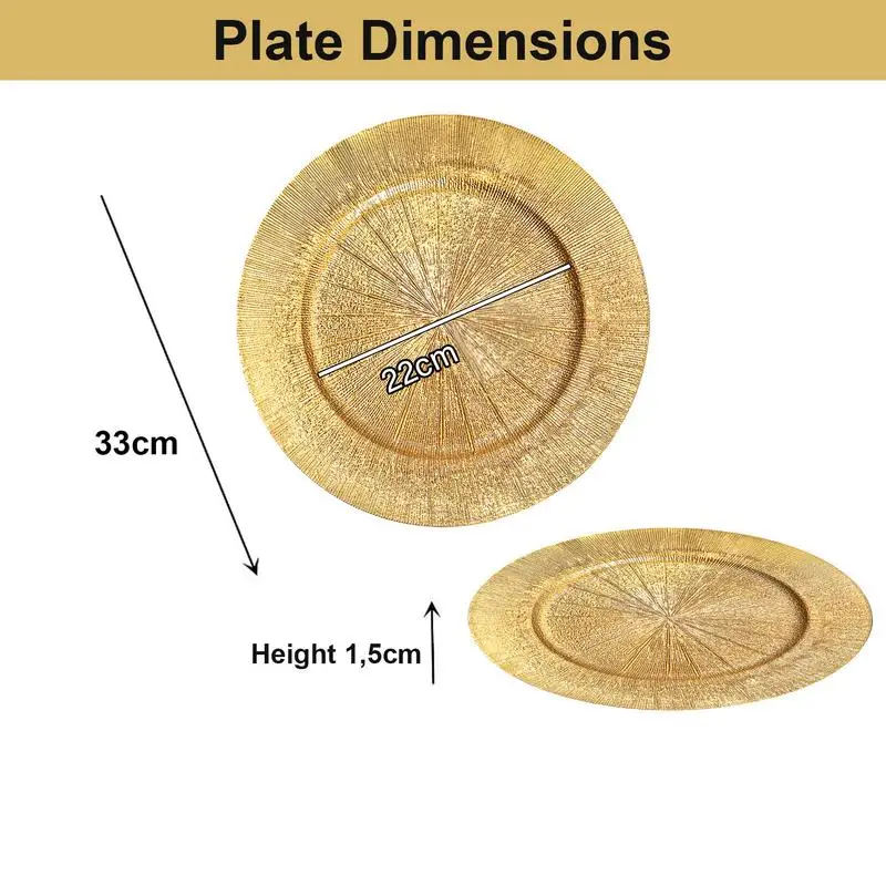 Gold Chargers Plates 13 Inch Golden Charger Plate Decorative Charger Plates 100 Pieces Tableware Dish for Wedding Events