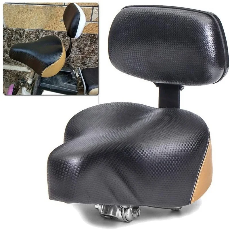Bicycle Saddle Wide Big Bum Comfortable Soft Electric Scooter Seat Cushion with Backrest Universal Bike Seat Cover Cycling Parts