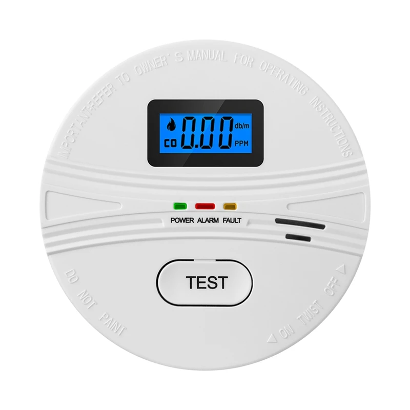 

2 In 1 CO & Smoke Alarm Carbon Monoxide Detectors 85DB In Alarm For Home And Kitchen,LCD Screen,B