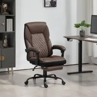 Homcom Executive Office Chair with Foot Rest and High Back, Dark Brown 2