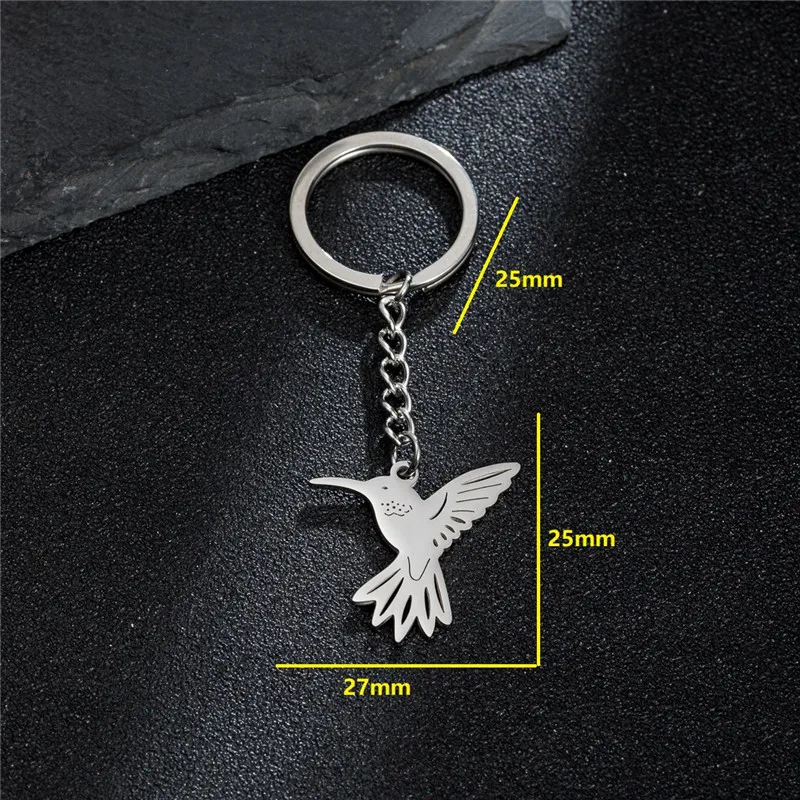 Fashion Swallow Keychain Pendant Cute Dove Hummingbird Animal Birds Keychain & Key Chain Ring for Women Girls Daily Jewelry