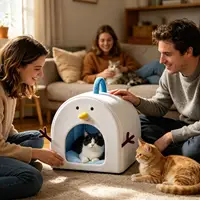 Cooling Cat House Cat Cave Shelter Bed With 4 Ice Packs Insulated Breathable Waterproof Cat Cooling Bed For Kittens Puppies 5