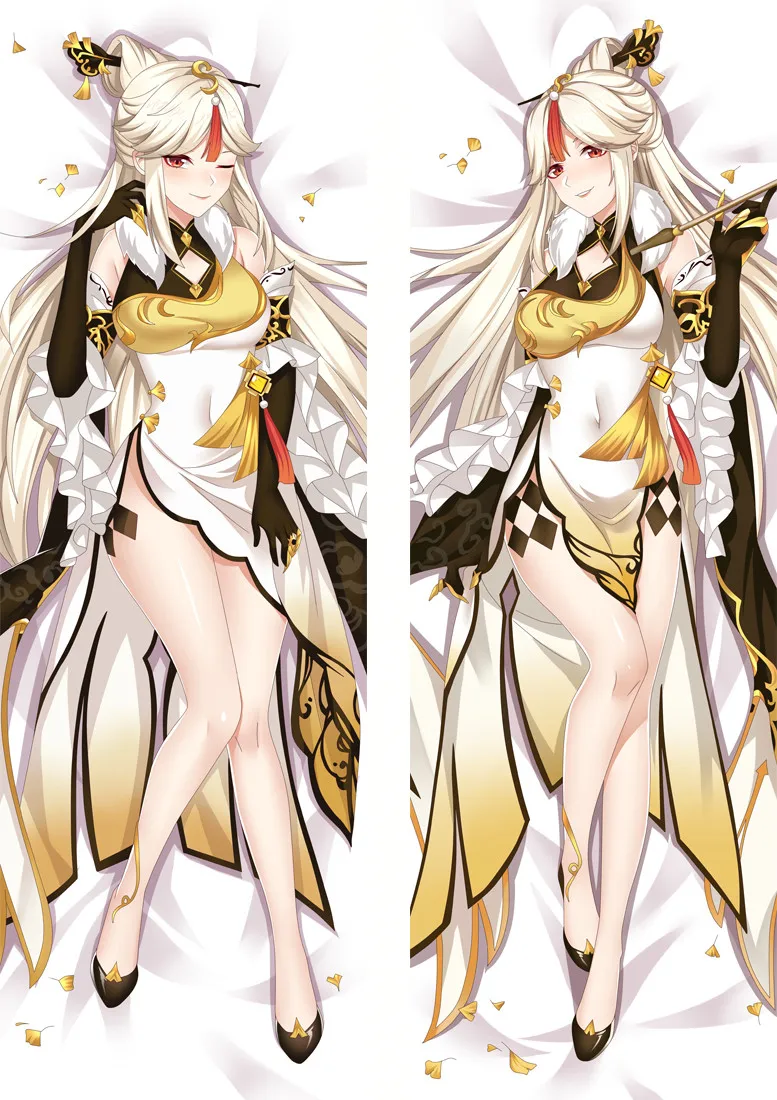 

2WAY Genshin Impact Keqing Ning Guang Lumine Dakimakura 59 дюймов мультяшная подушка для постельного белья чехол Cute Moegirl обнимающая наволочка для тела