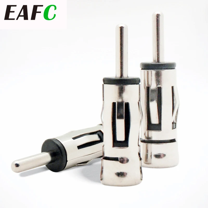 Car Radio Aerial Antenna Connector Adapter - ISO To DIN Plug, Universal Fit, Silver Color