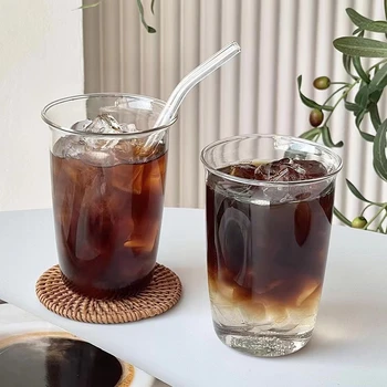 INS Strisce Verticali Tazza di Vetro Hign Trasparente Tazze per Bevande Fredde Tè al Latte Succo di Caffè Tazze Bicchieri Bar Cocktail Bicchieri da Vino 1