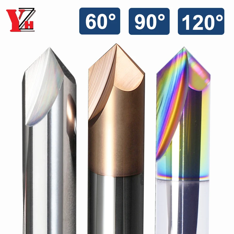 YZH 60 ° 90 ° 120 ° Fasenfräser HRC50 HRC55 HRC65 Senkfräser V-Nut für Stahl/Aluminium 2/3-schneidig
