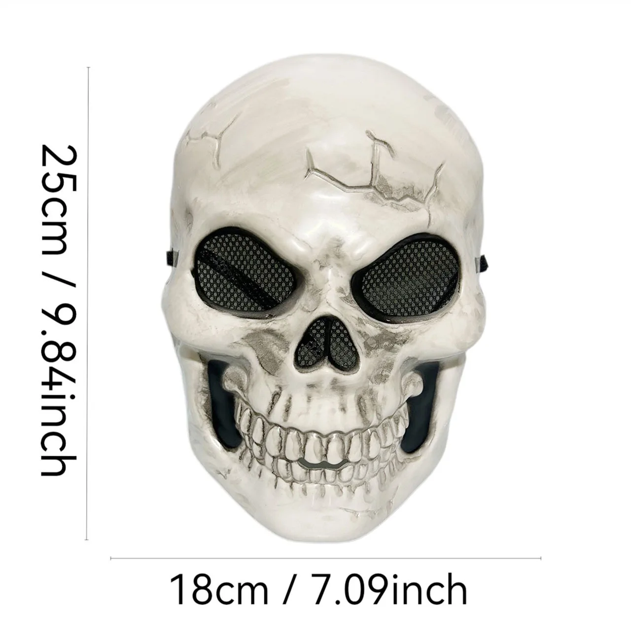 Halloween Full-Face Skeleton Mask - Scary Cosplay & Haunted House Costume Prop