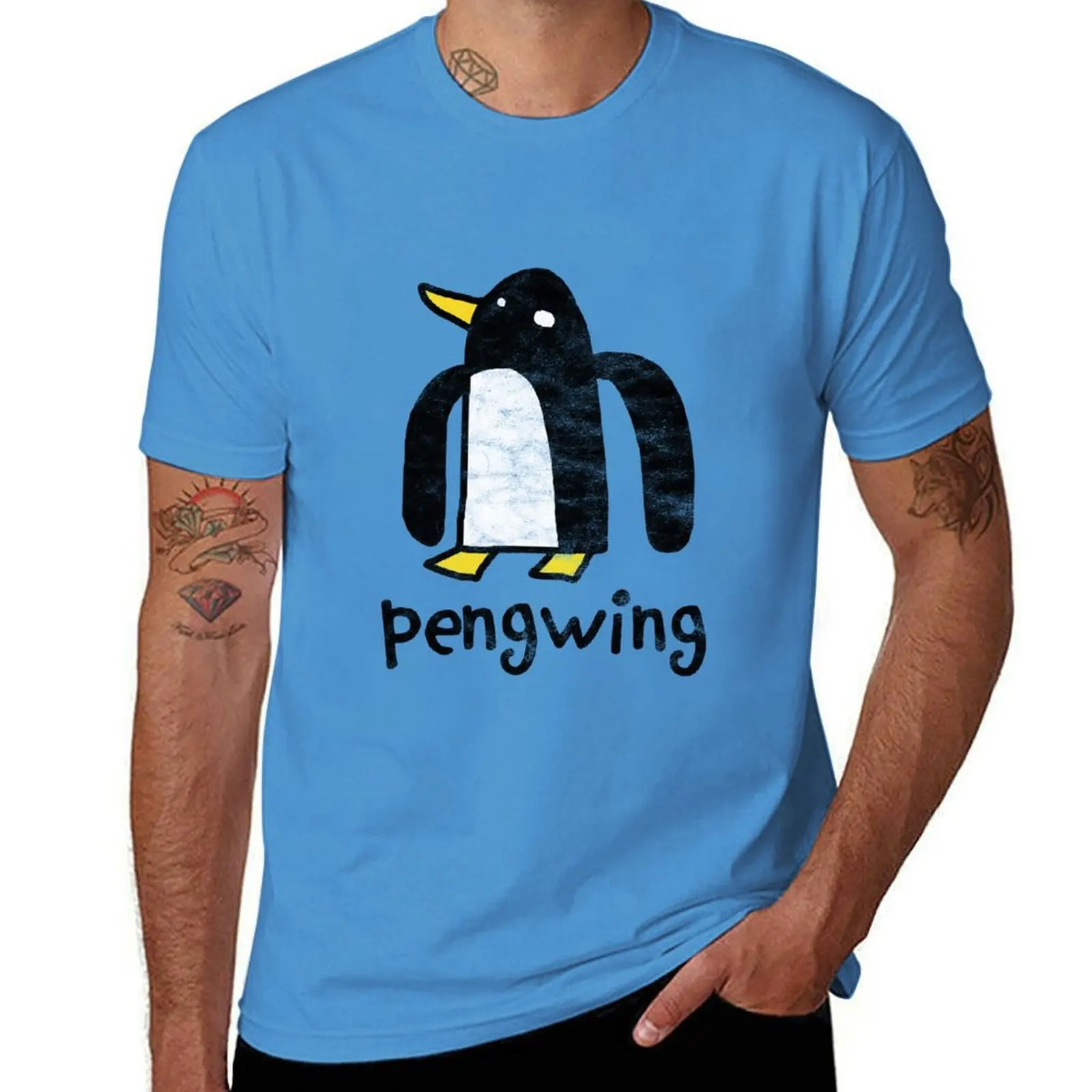 

Футболка pengwing, винтажные черные мужские футболки от пота