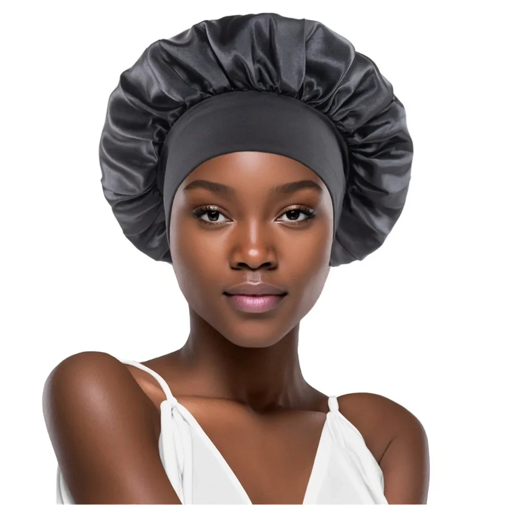 Silk Bonnet Hair Bonnet Satin Bonnet Satin Nightcap Sleeping Cap Solid Satin Bonnet Hair Wrap Elastic Narrow Head Tie Silk Band Edge Bathroom Wrap Shower Cap for Sleeping Women Shower Hair Care