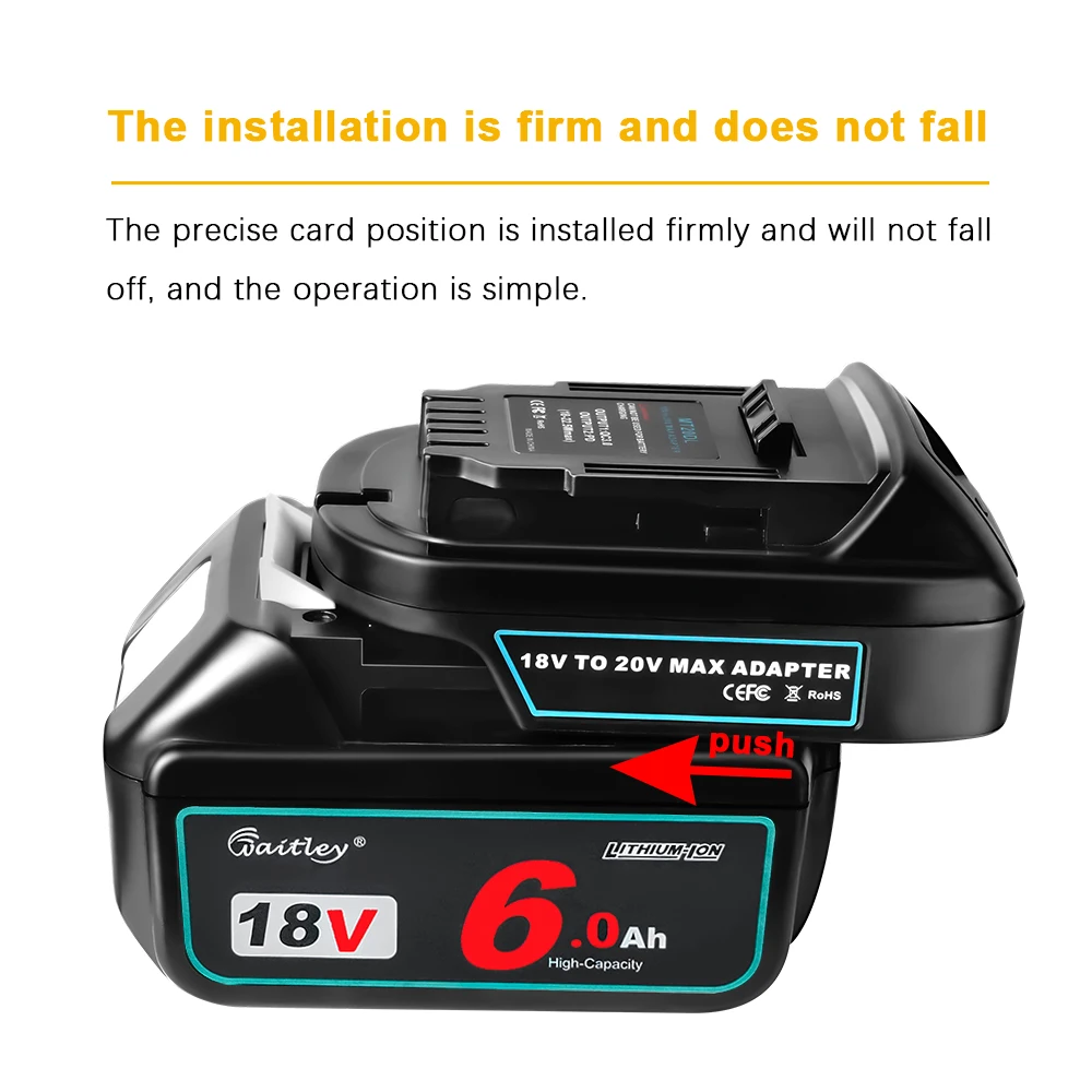 Battery Adapter for Makita 18V conversion to DEWALT 18V / 20V Batteries Power To