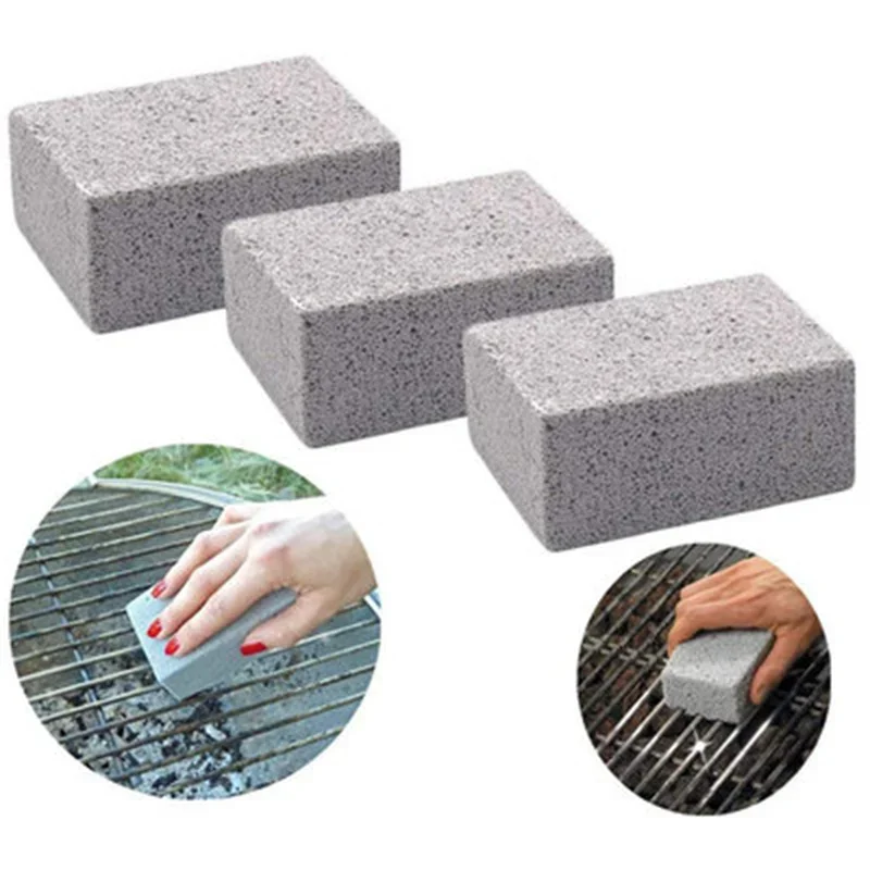 BBQ Grill Cleaning Brush Brick Block Barbecue Cleaning Stone Pumice Brick for Barbecue Rack Outdoor Kitchen BBQ Tools bbq cleaning tools