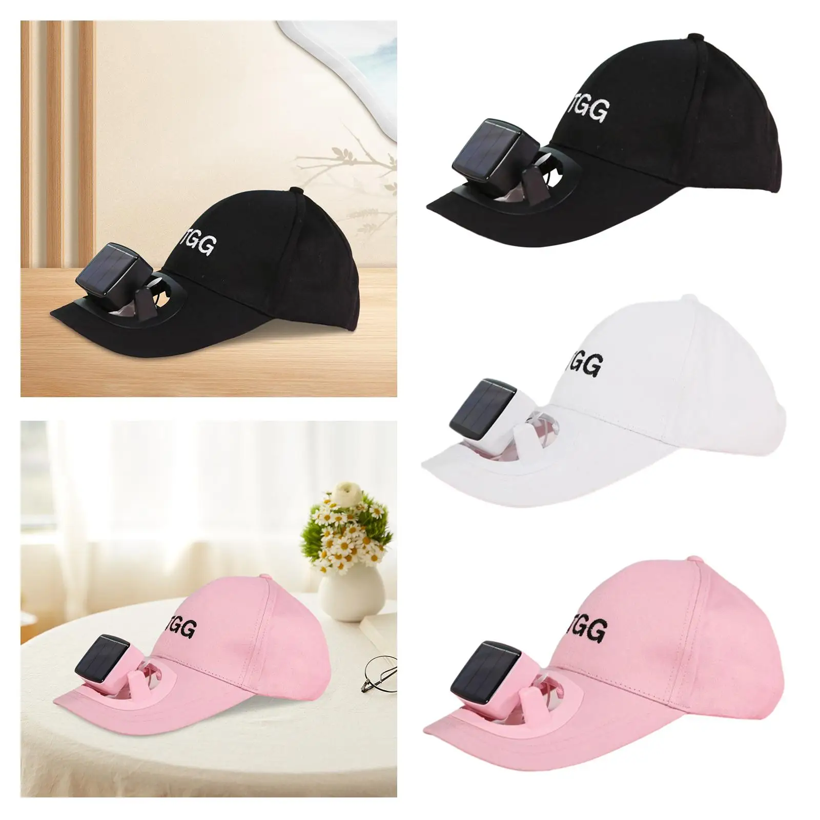 Sun Visor Hats with Fan Beach Hat Solar or USB Charging Sun Hat Built in Fan