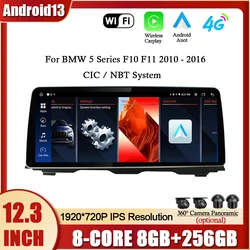 Car Radio Multimedia Player Android13 GPS Navigation For BMW 5 Series F10 F11 2010-2016 CIC / NBT System Carplay WIFI 4G NO DVD