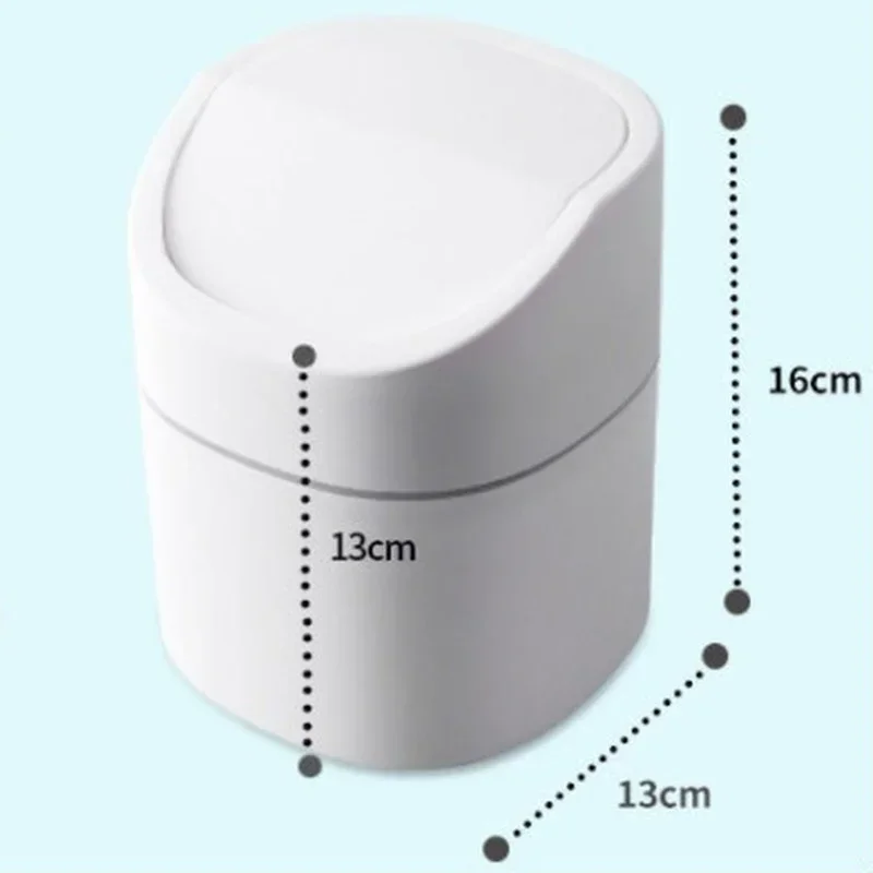 Creative Nordic Style Table Trash Bin Desk Garbage Bin for Kitchen Bathroom Bedroom Turn Over Cover Table Bin