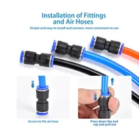 32PCS Pneumatic Fittings Kit 4mm 6mm 8mm 10mm Push to Connect Air Hose Connectors Straight Elbow Tee Y Splitter Quick Release 3