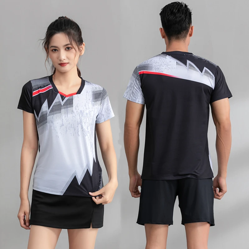 

High End Tennis Shirt Women Men Badminton Uniform Table Tennis T-shirt Shorts Skorts Training Wear Patchwork Sports Tops Skirts