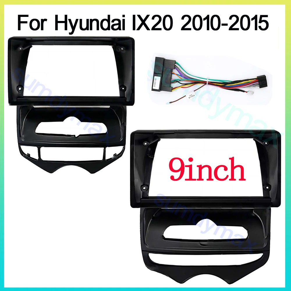 

Рамка для автомобильного радио 2 Din 9 дюймов для Hyundai IX20 2010-2015 установка GPS Mp5 Dash ABS PC Пластиковый монтажный комплект кабель