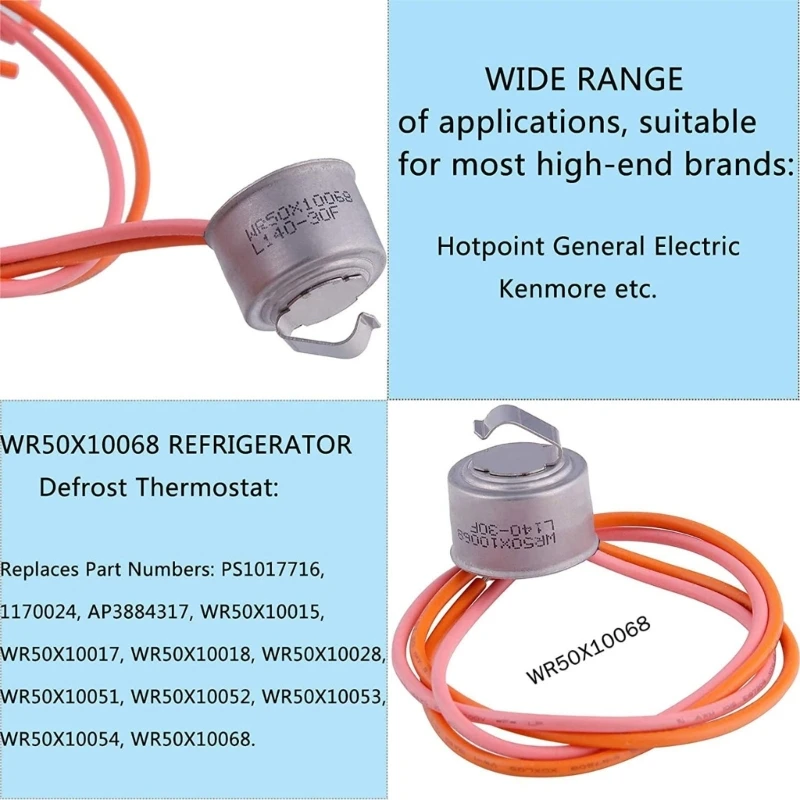 Atma Supply Wr51x10055 Refrigerator Defrost Heater Wr50x10068 Defrost Thermostat and Wr55x10025 Temperature Sensor Kit Compatible with GE Hotpoint