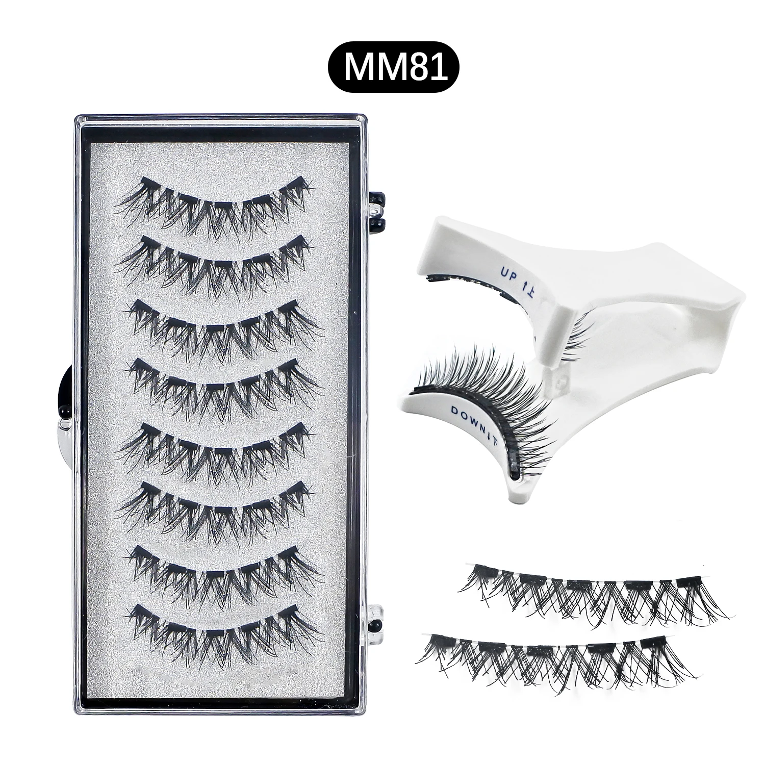 Makeup 5 Magnets Lashes 2 Pairs Per Box No Glue Needed Natual Magnetic Lashes with Applicator Reusable False Eyelashes