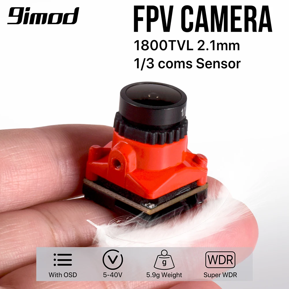 Vue rapprochée de la Caméra FPV 1800TVL Haute Définition pour Drone de Course - Pièce de Mise à Niveau montrant son capteur 5MP et objectif 2.1mm