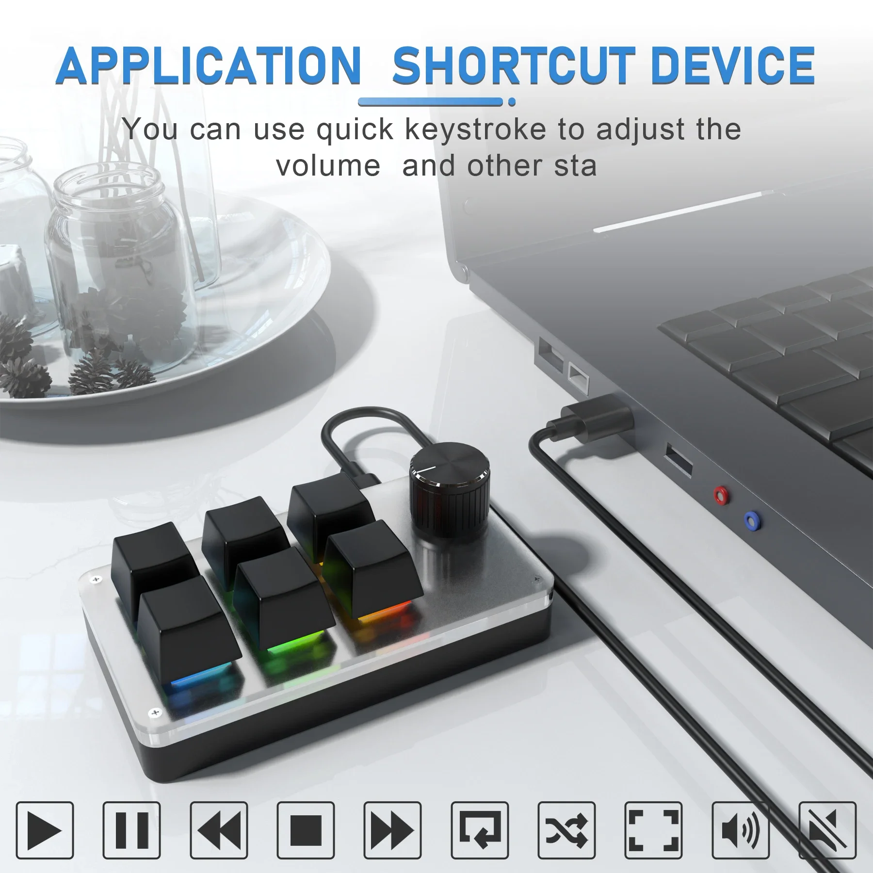 Compact RGB Mechanical Gaming Keypad with Customizable Macros & Hot-Swappable Switches