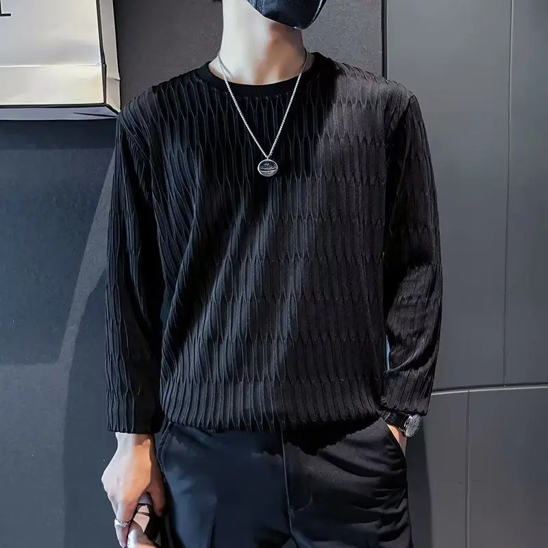Fashion O-Neck Solid Color All-match Sweatshirts Men's Clothing 2023 Autumn Winter New Casual Pullovers Loose Korean Sweatshirts