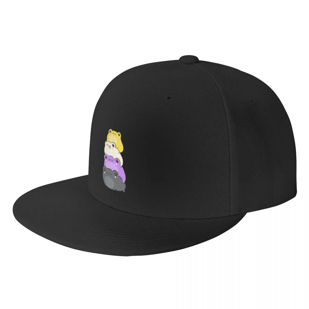 

Nonbinary Pride Frog - Cute Kawaii Aesthetic Frog - Subtle Non-Binary Enby NB Pride Flag Colors Hip Hop Hat Man hat Women's