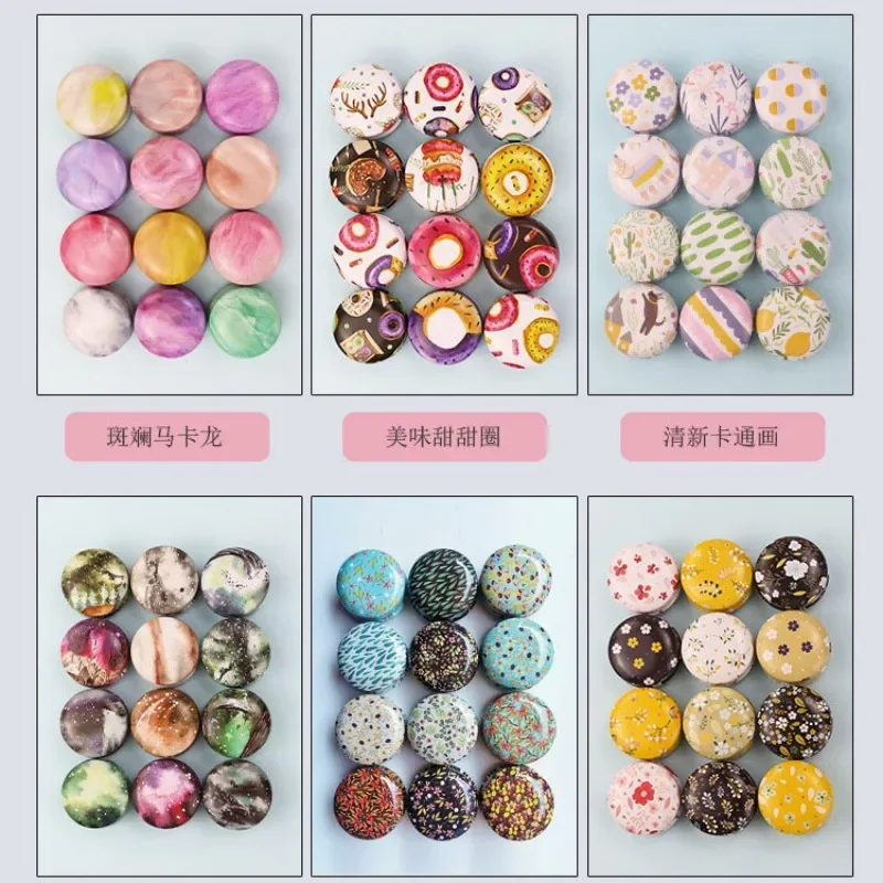 12pcs Box DIY Candle Elegant Jar Balm Round Empty Case Portable Flower Lipstick Mini Tin Spices Storage